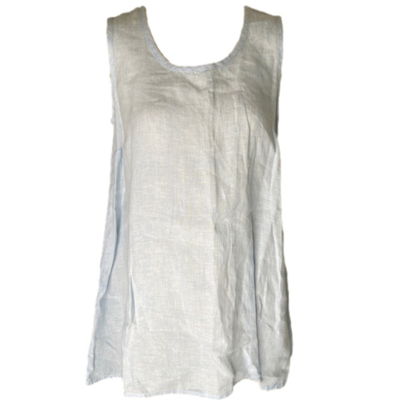 FLAX Sleeveless Tunic Top Light Blue Size Small - Picture 2 of 8